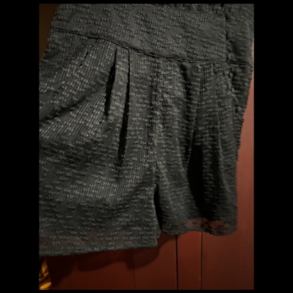 Lenon x Anthropologie Short Sleeve V-Neck Faux Wrap Romper Black Size S - NWT - Picture 6 of 16